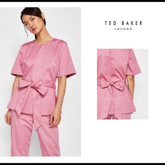TED BAKER LAARIN TIE-WAIST TOP NWT - TED SZ 0 US SZ 2 - Picture 1 of 5